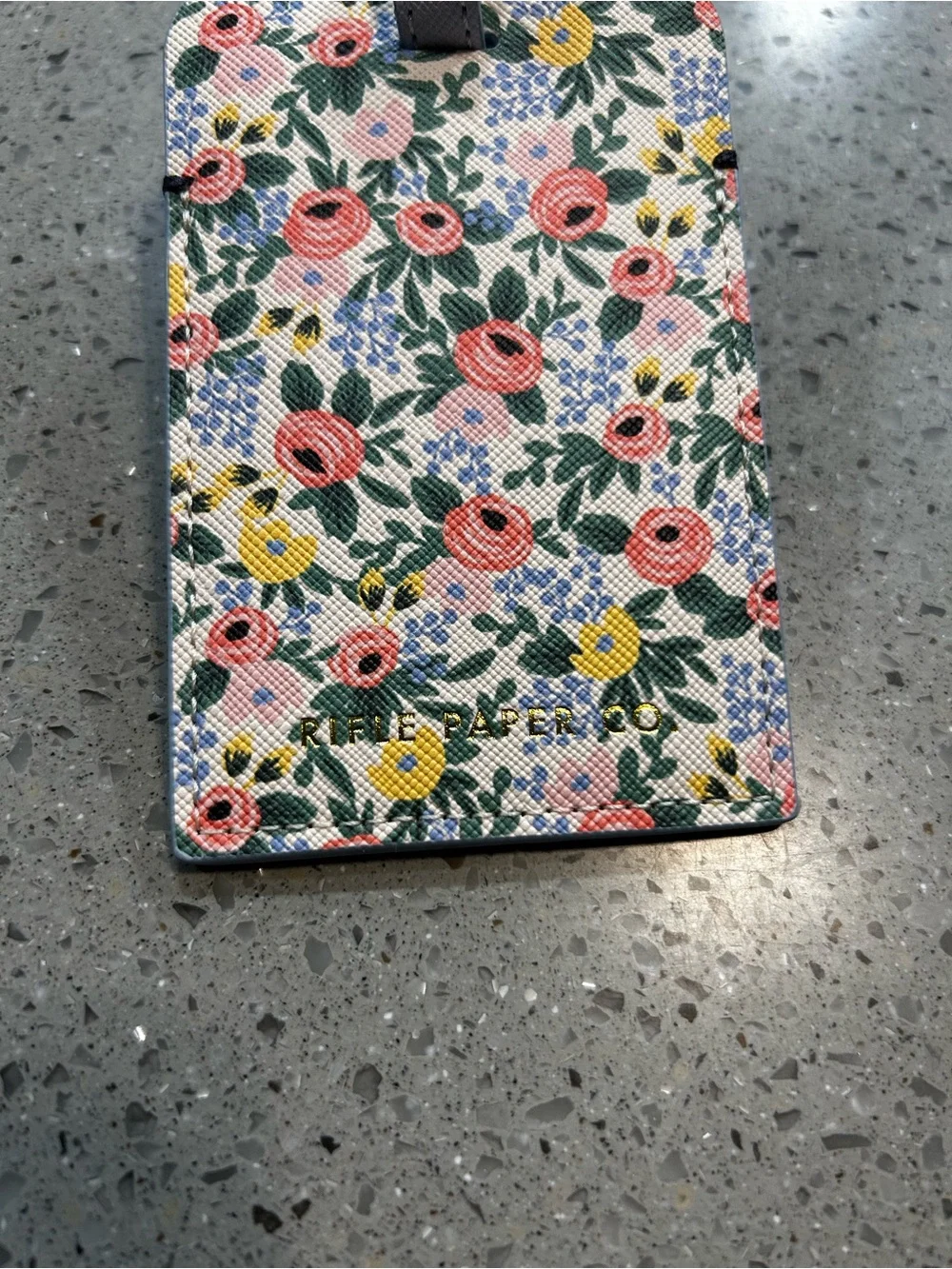 Rifle Paper Co. Floral Luggage Tag in Black, Red, Pink & Green